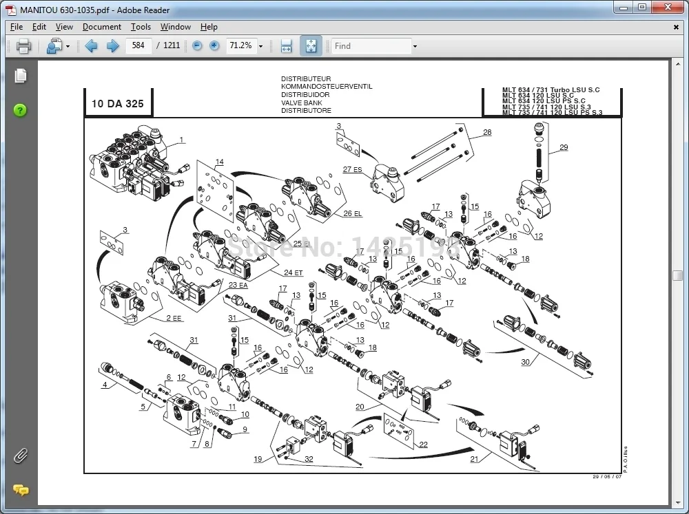 Каталоги на запчасти для вилочных погрузчиков Manitou руководства по обслуживанию и