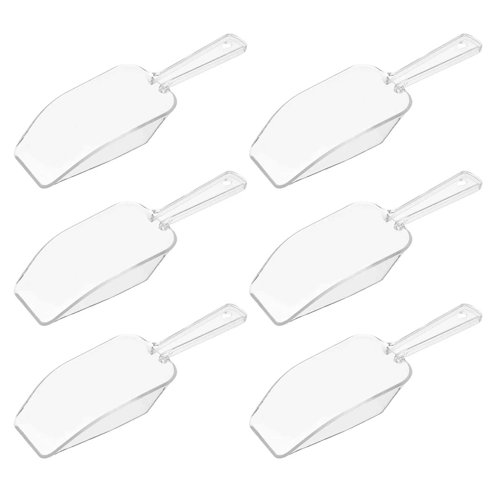 

6pcs Clear Kitchen Scoops Scoopers for Dessert Candy Buffet Protein Powders Coffee Tea Sugar Dry Goods Scoop
