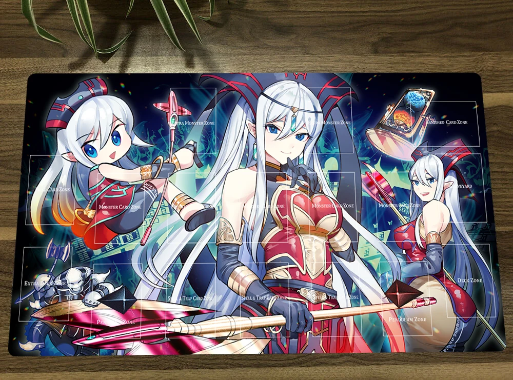 

YuGiOh Ruin, Queen of Oblivion TCG CCG Playmat Trading Card Game Mat Table Gaming Play Mat Rubber Mousepad Mouse Pad 60x35cm