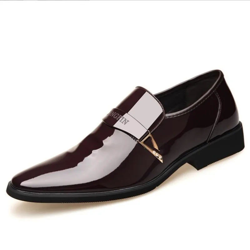 Men Dress Leather Shoes Slip on Patent Leather Mens Casual Oxford Shoe Moccasin Glitter Male Footwear Pointed Toe Shoes for Men 2 Men Dress Leather Shoes Slip on Patent Leather Mens Casual Oxford Shoe Moccasin Glitter Male Footwear Pointed Toe Shoes for Men 2