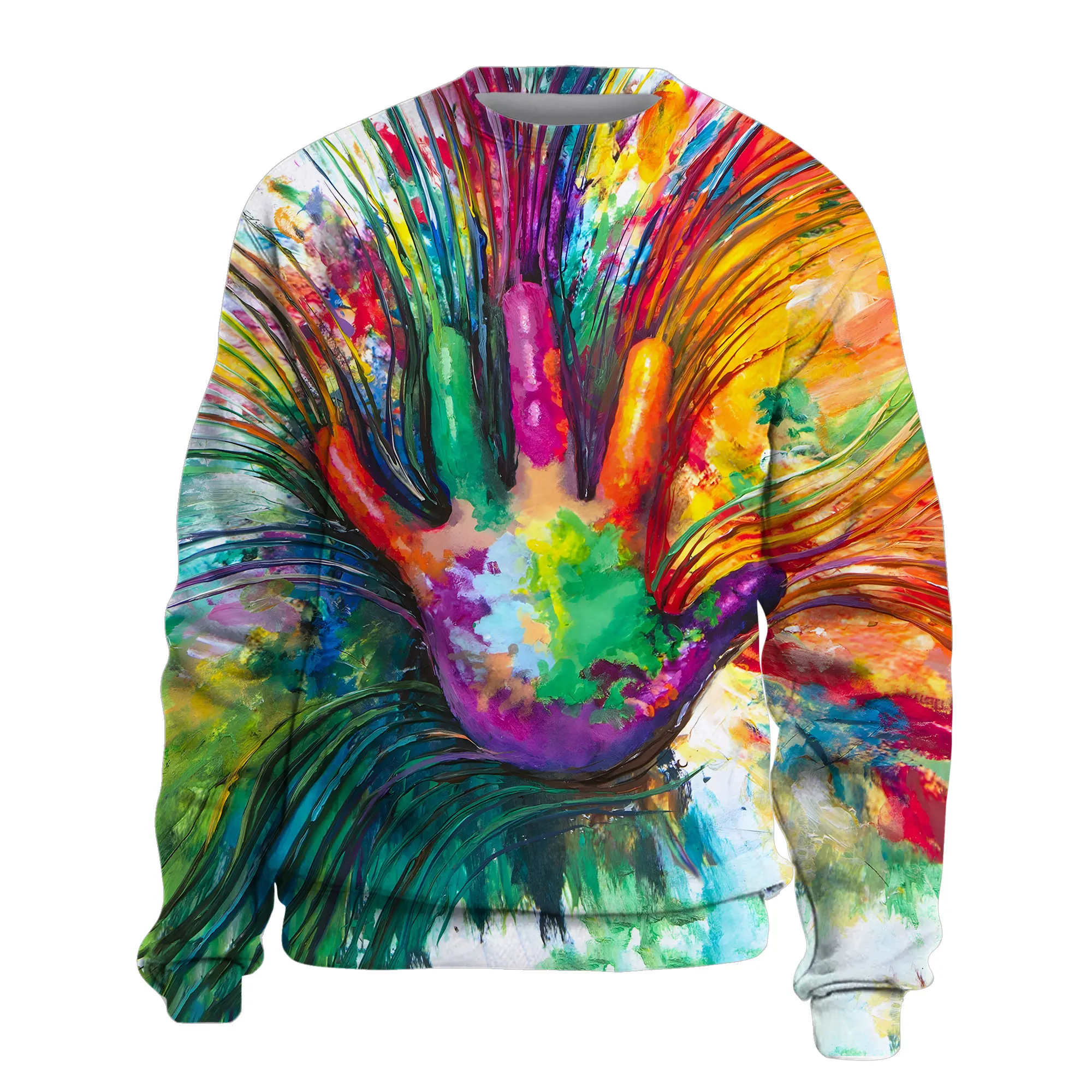 

Пуловер мужской оверсайз с длинным рукавом и 3D-принтом, на осень и зиму