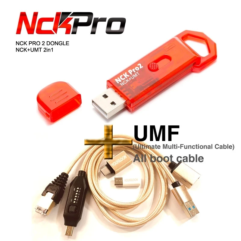 Free Shipping latest Newest Original NCK Pro Dongle NCK Pro2 Dongl +MUF ALL BOOT CABLE ( NCK DONGLE+UMT DONGLE 2 in1 )