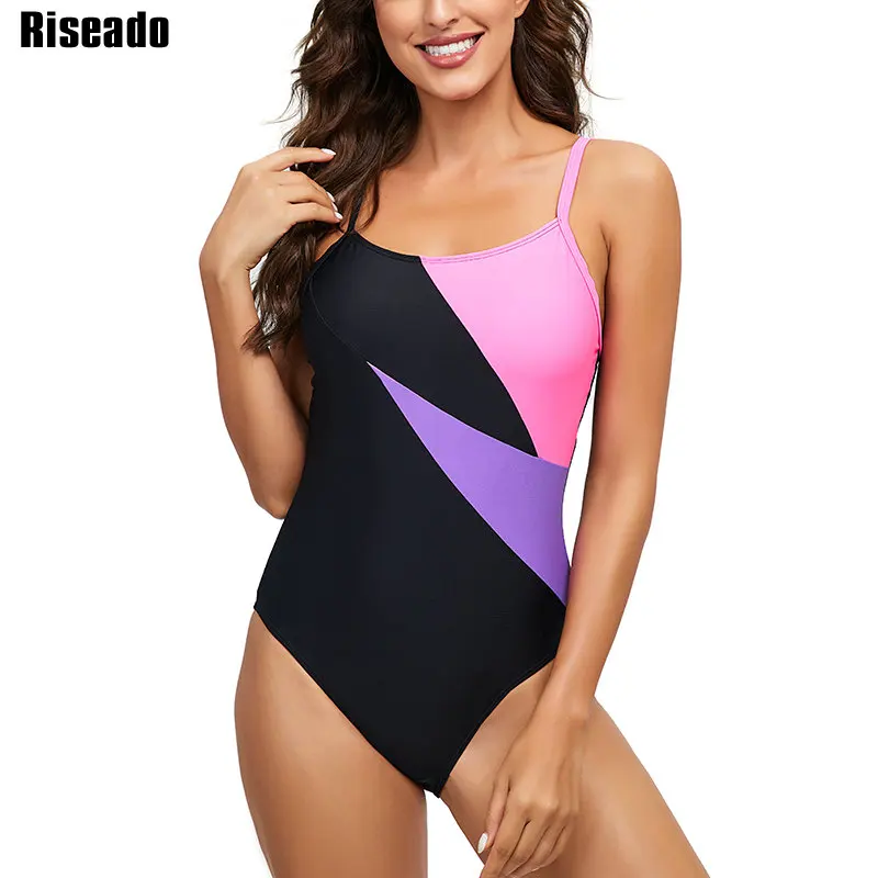 

Riseado Sport Swimsuits One Piece for Women Competitive Bodysuit 2022 Solid Women's Swimwear New Racer Back Swimming Suit Summer