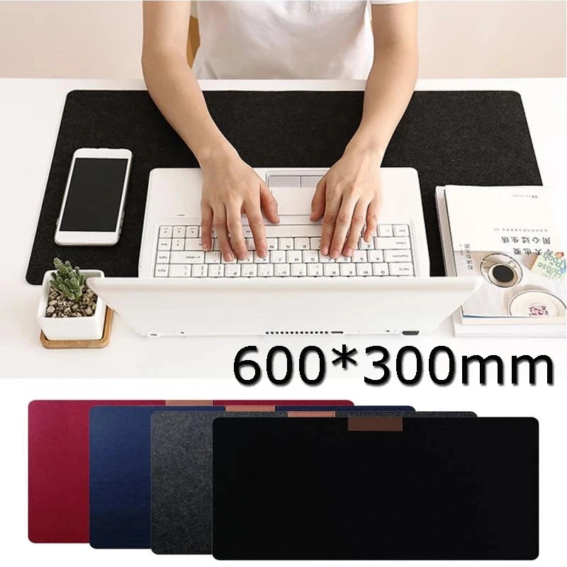 

Office Computer Desk Mat Table Keyboard Big Mouse Pad Felt Laptop Cushion Desk Non-slip Anti-static Mat Gamer Mousepad 600*300mm