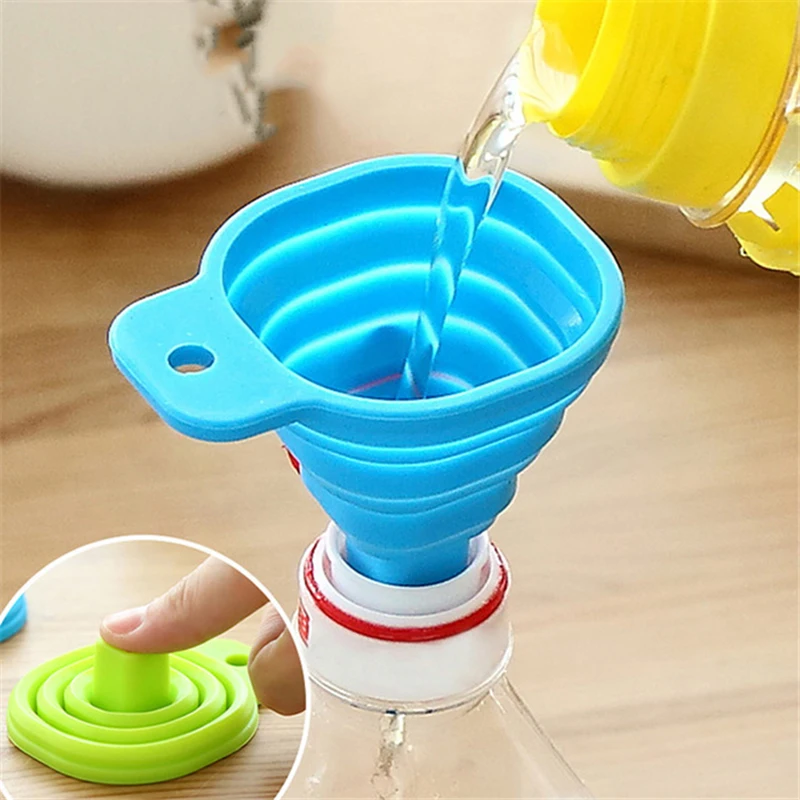 Foldable Telescopic Funnel Food-Grade Silicone Mini Home Kitchen Pouring Oil Pouring Wine Oil Dispensing Pouring Oil Bucket