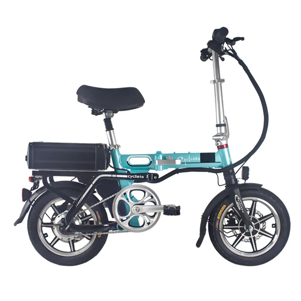 

14 Inch Electric Bicycle Folding Electric Bicycle Lightweight Aluminum Frame Sensitive Double Disc Brake Thickened Tires