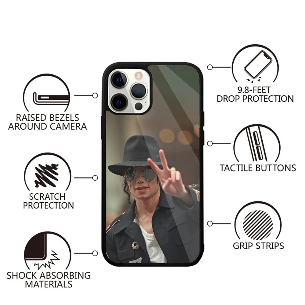 Чехол для телефона Singer M-Michael J-Jackson iPhone 16 15 14 13 12 11 Plus Pro Max Mini Magsafe с магнитной