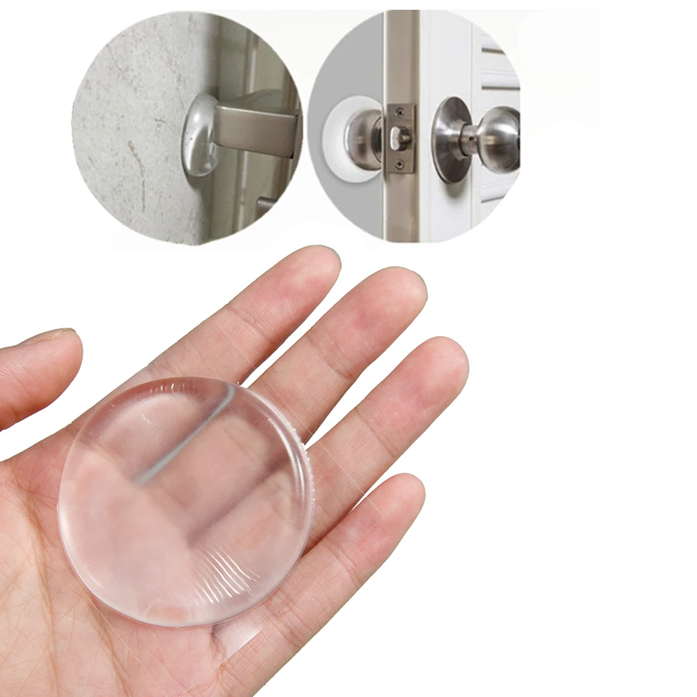 

6pcs Transparent Wall Protector Door Handle Bumper Protective Plug Non-slip Self-adhesive Silicone Anti-collision Door Stickers