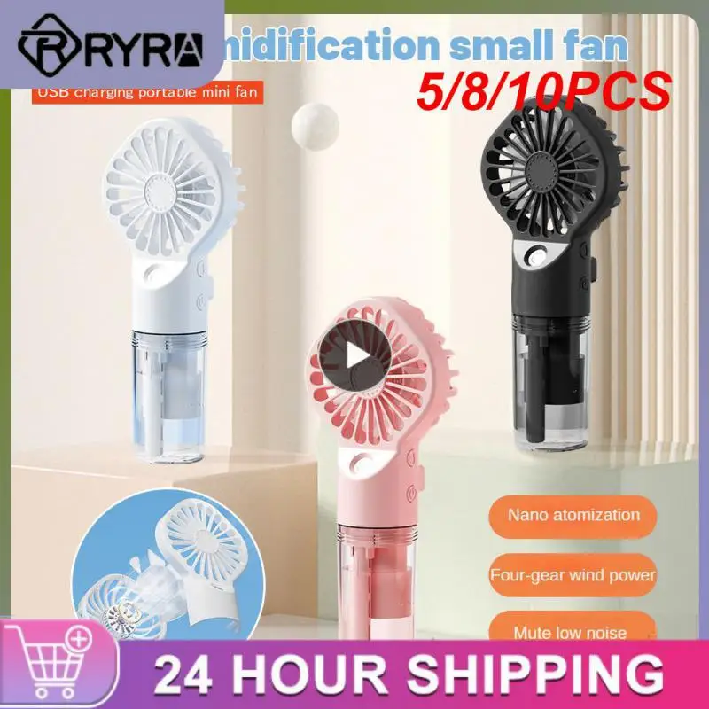 

5/8/10PCS Spray Humidification Small Fan Rapid Cooling Hydrating Spray Fan Water Supplement Mini Handheld Small Fan