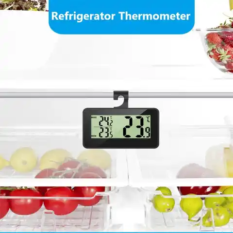 Электронный цифровой термометр для холодильника с ЖК-экраном, температура холодильника, морозильной камеры с высоким и низким температуро...