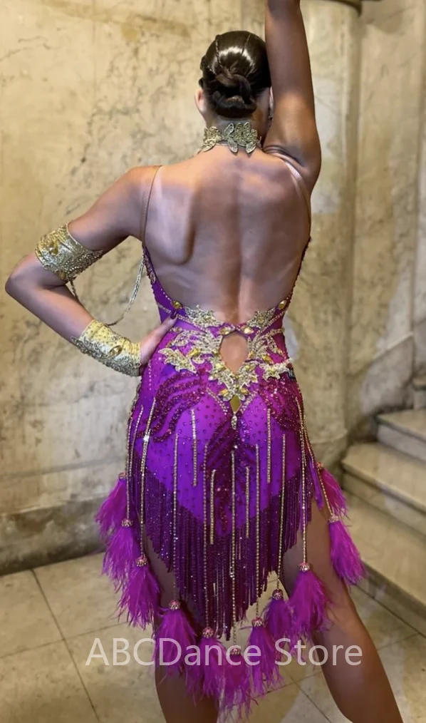 Женское платье для латиноамериканских танцев танцевальное и британских