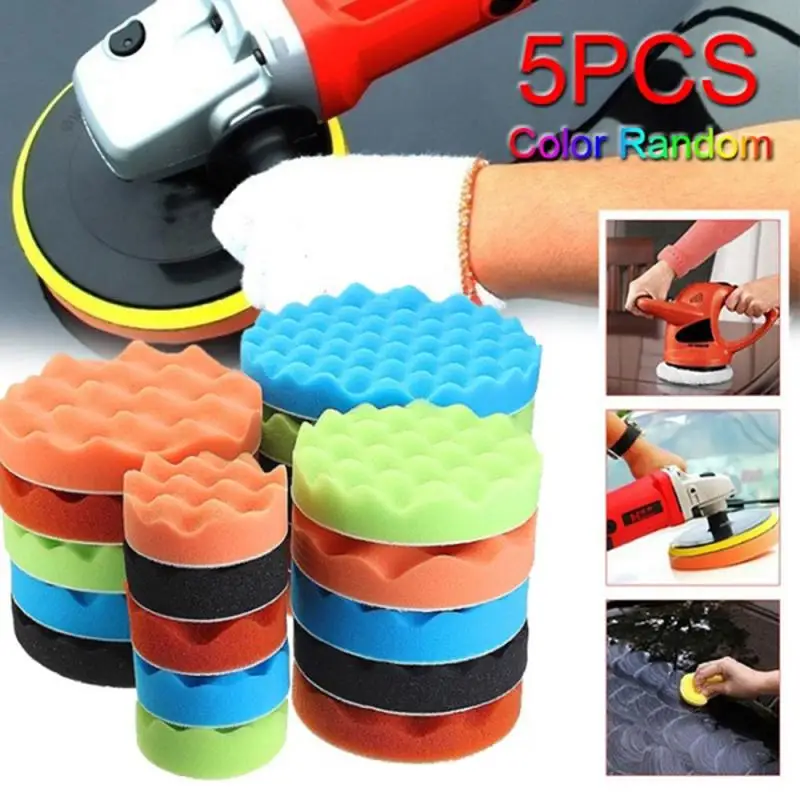 

8pcs/set 3" 4" 5" 6" 7" Sponge Polishing Waxing Buffing Pads Kit For Car Polisher Buffer Drill Adapter Wheel brush Drop Shipping