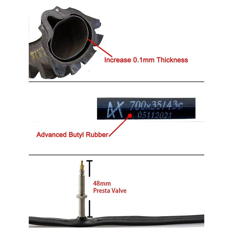 

2 шт., сменные внутренние камеры для шоссейного велосипеда, 80 мм