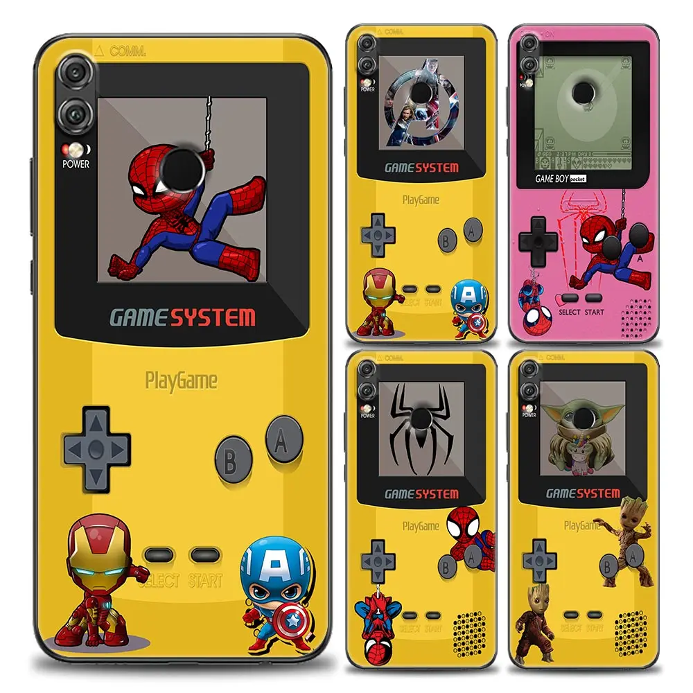 

Game-Boy Marvel Spider Iron Man Phone Case for Honor 8X 9S 9A 9C 9X Case Lite Play 9A 50 10 20 30 Pro 30i 20S(6.15) Silicone