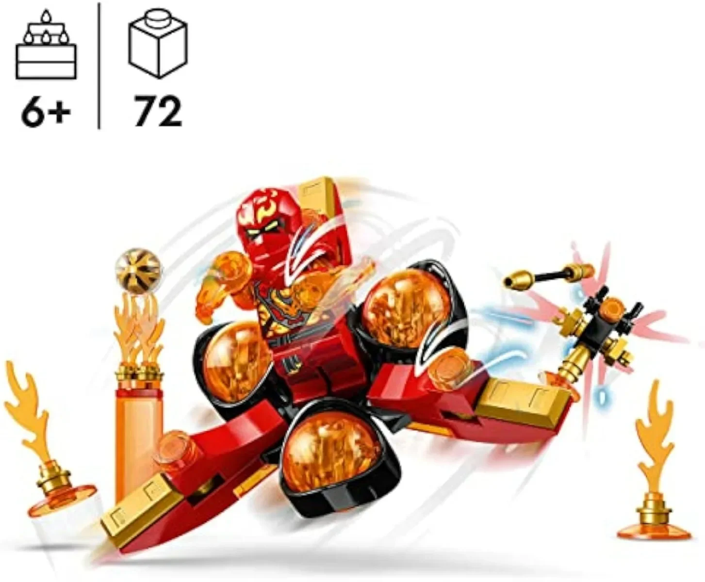 Фото Lego NINJAGO Kai's Dragon Power Spinjitzu Flip 71777 Набор игрушек Red Ninja с минифигурой Кай в подарок для 6-летних мальчиков №5