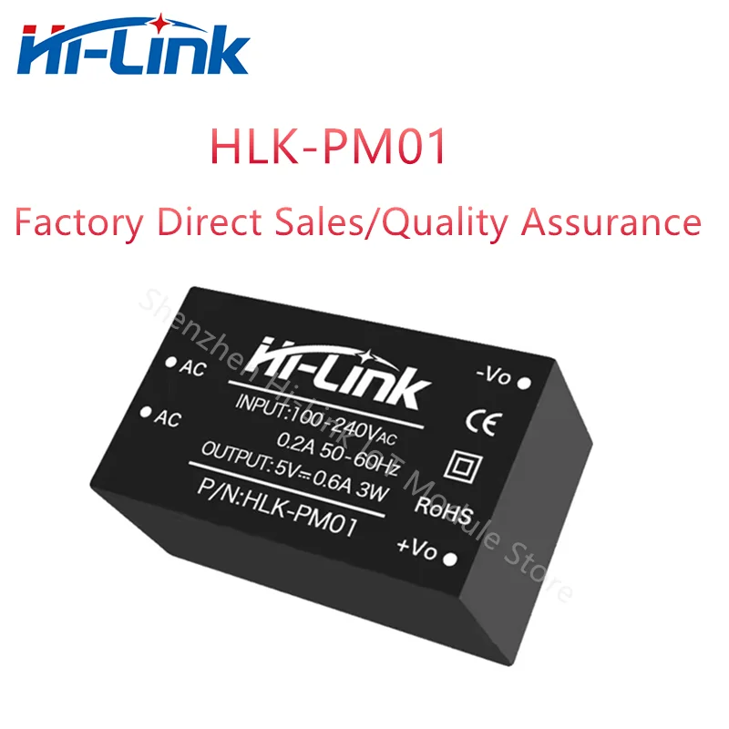 Hi-Link HLK-PM01 90-245Vac 5V 3W Output AC-DC Step Down Converter Isolation Adjustable Power Supply Module