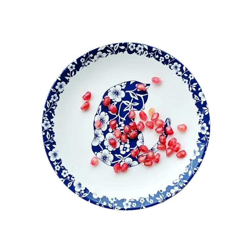

Exotic Underglaze Porcelain Tableware Household Plate Plate Dish Western Cuisine Plate Breakfast Dim Sum Plate