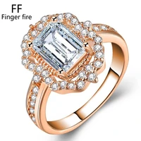 beautiful gold plated white sparkle rings women wedding anniversary gift beach party jewelry