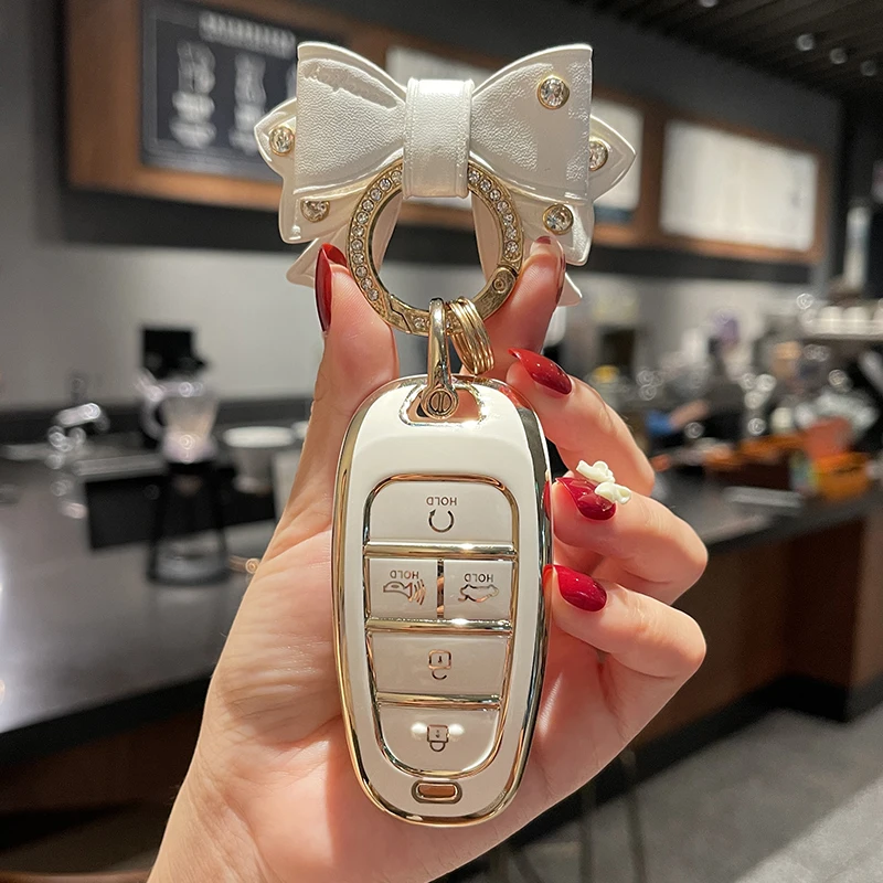 

Мягкий чехол из ТПУ с 5 кнопками для Hyundai 2022 2021 2020 Hyundai Sonata Santa fe Tucson лук-брелок аксессуары