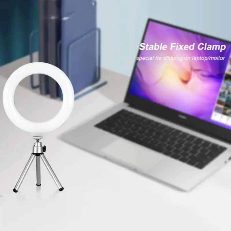 

360 Degrees Rotate Conference Lamp Universal Usb Charge Selfie Led Lamp 10 Levels Brightness Three Lighting Modes Ring Light