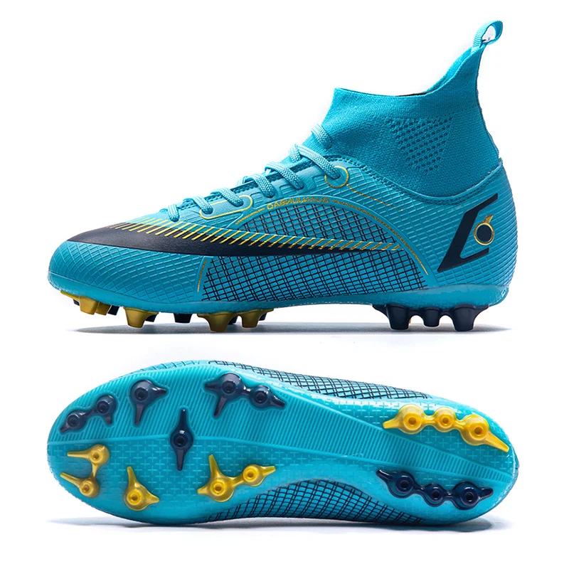 Boys and Girls' High Ankle Non slip Nail Grass Football Shoe Adult Professional FG/TF Football Shoe Size 35-45