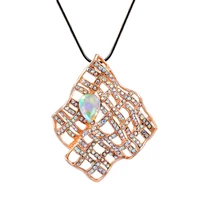 kioozol classic mesh micro inlaid cz with solid teardrop chain pendant long necklace for women choker neck jewelry 2022 463 ko1