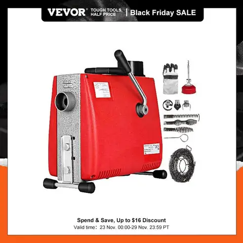 Электрическая машина для прочистки труб VEVOR - изображение