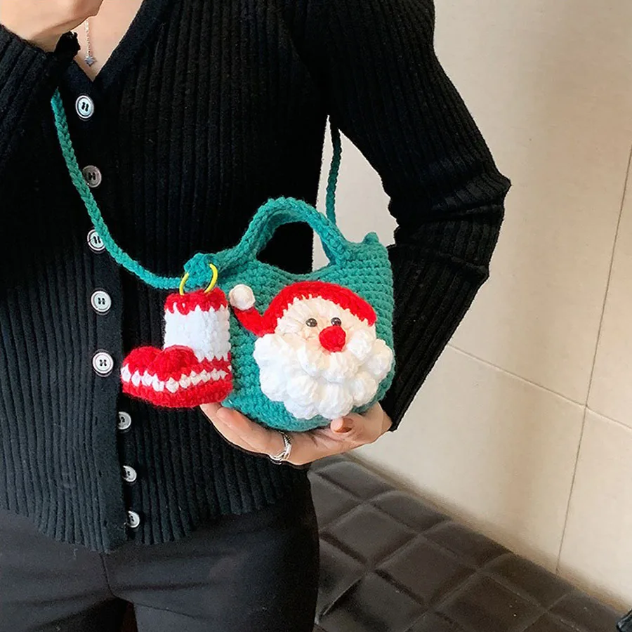 2025 Рождественская вязаная сумка ручной работы мини сумки через плечо для женщин