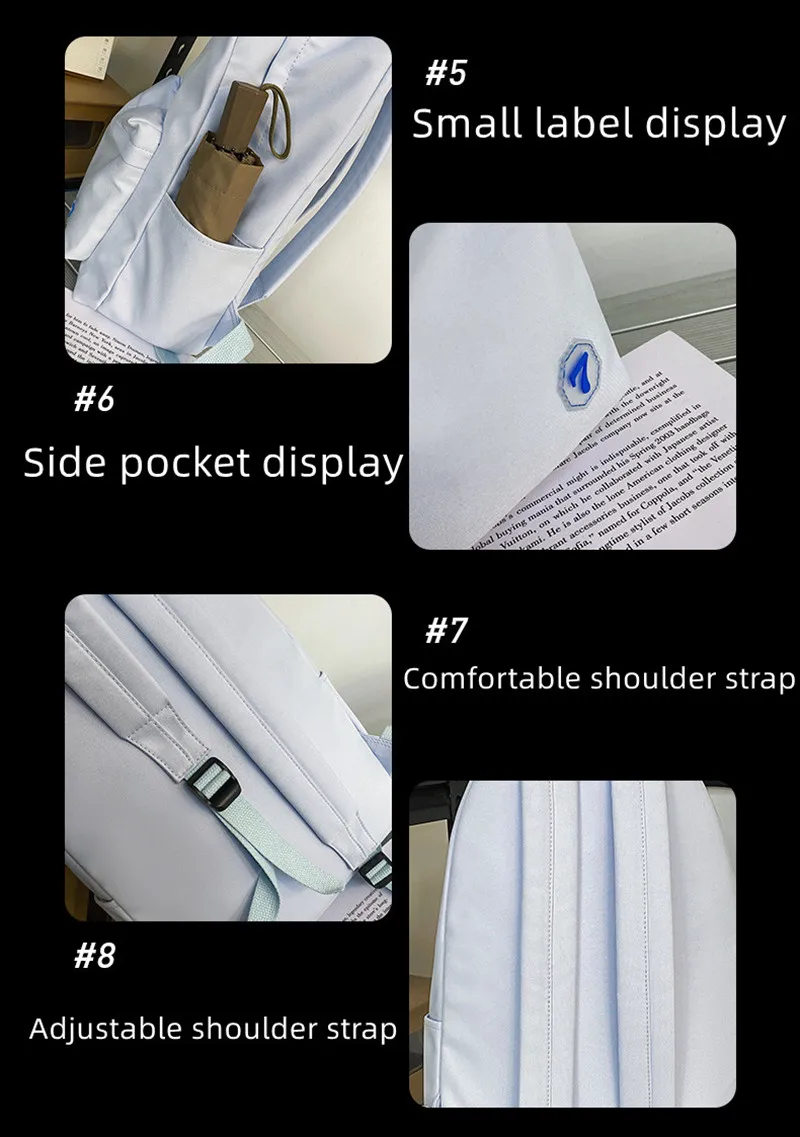 Teenage Girls Simple Casual School Bag Fashion Trendy Versatile Laptop Backpack High School Students Fashion School Bag