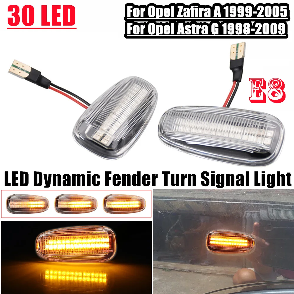 

Потоковый светодиодный динамический поворотный сигнал раньше для Opel Zafira A 1999-2005 для Opel Astra G 1998-2009, боковой маркер, последовательный Блик