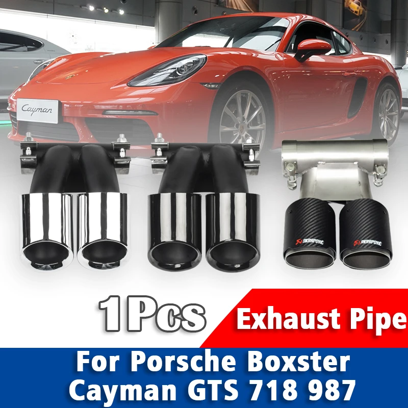

Top Quality Stainless Steel Exhaust Pipe Muffler Tailpipe Muffler Tip Rear Tail Throat For Porsche Boxster Cayman GTS 718 987