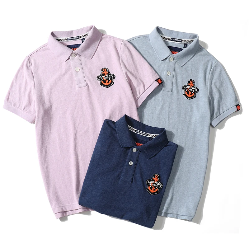 2022 New Hong Kong Fashion Brand Men's Casual Polo Shirts Simple Anchor Glue Pack Polo Shirts Summer Lapel Shirts T-shirt Tide