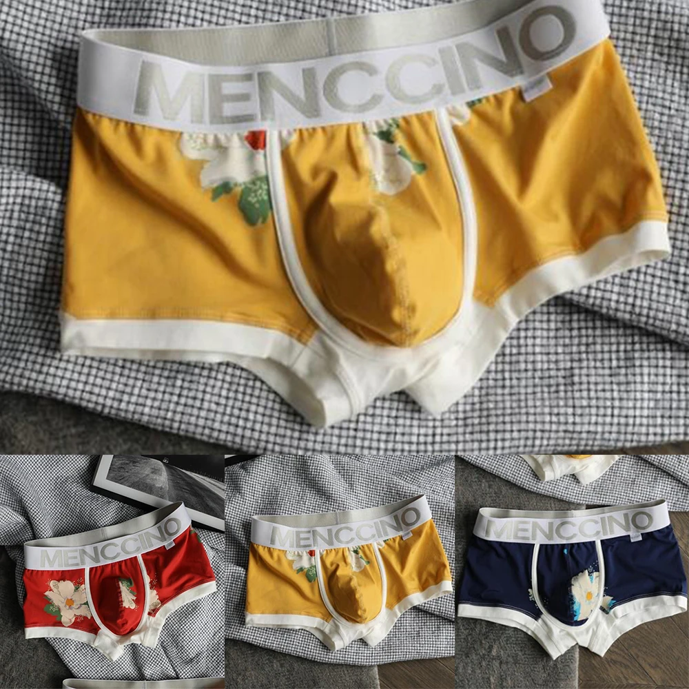 

Mens Boxers Briefs Sexy Print Low Rise Boxer Trunks Slimming Fitness Stretch Underwear Comfortable Breathable Panties