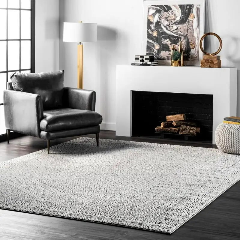 

Exie Area Rug, 6', Light Gray