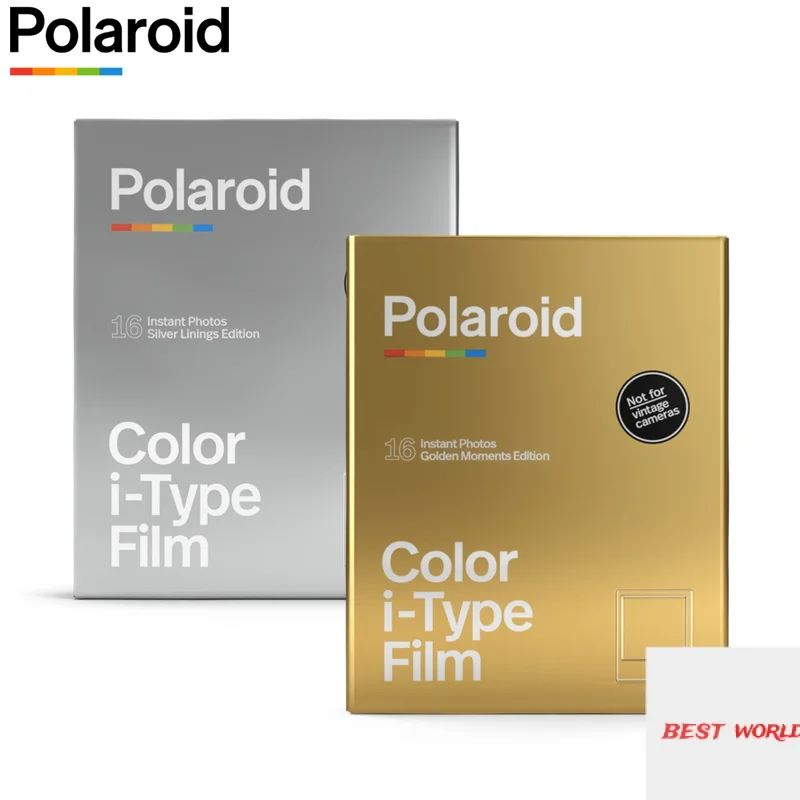 

Original Polaroid i-Type Gold & Silver Edition Color Film Instant Photo Paper 16 Sheets For Polaroid Onestep+, Onestep2 VF +