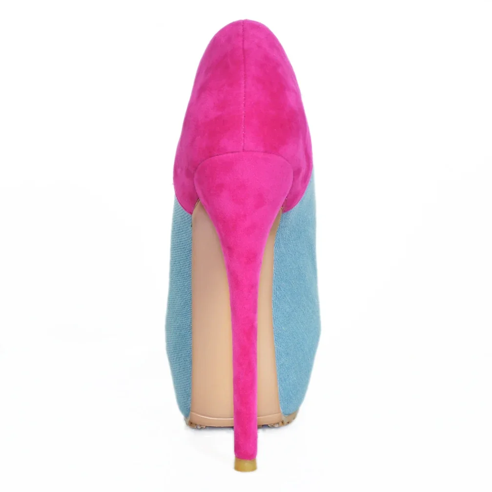 ASIOFU женские туфли-лодочки ручной работы на высоком каблуке Twotones джинсовые