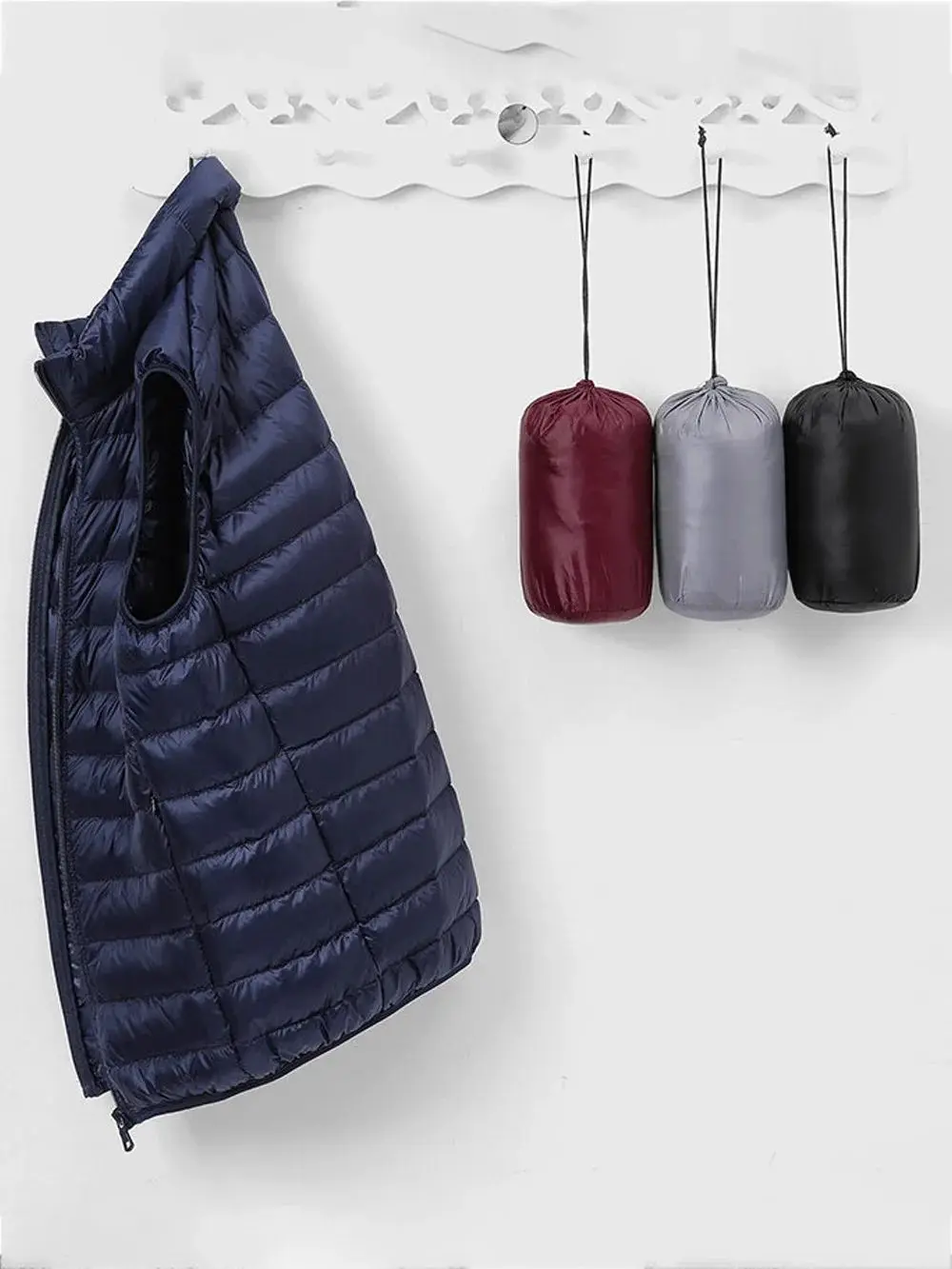 Графеновые самонагревающиеся пуховые жилеты мужские однотонные ветрозащитные