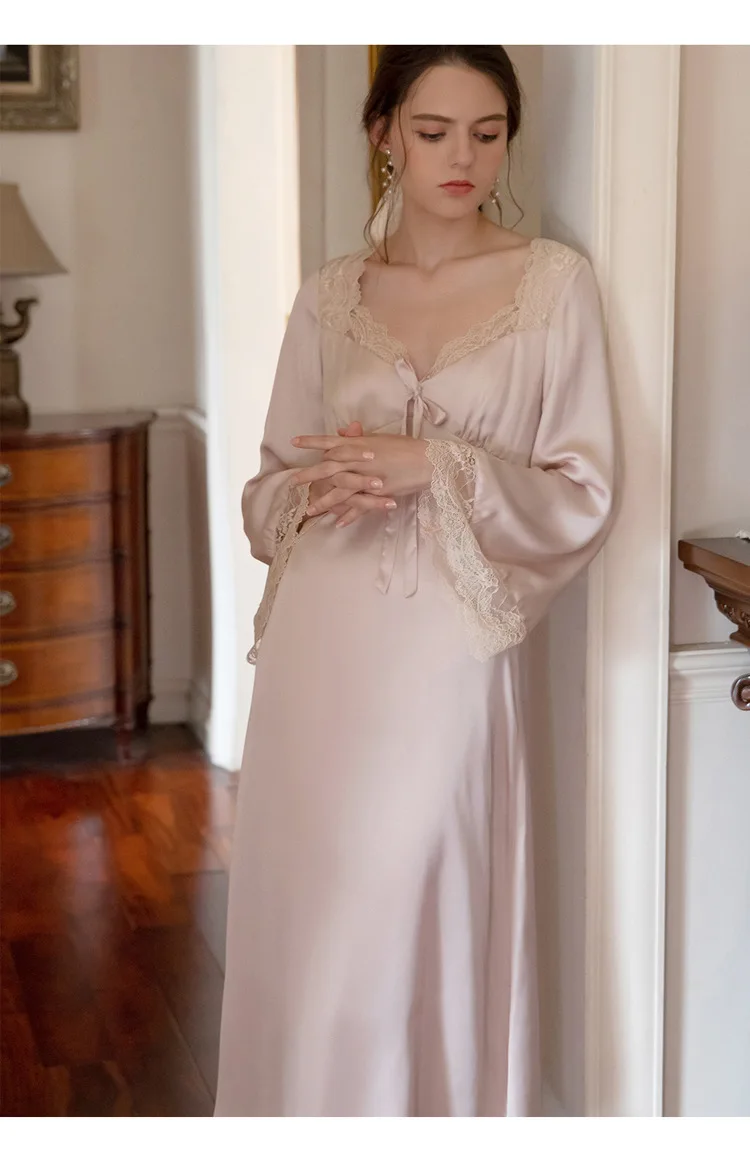 Роскошная светильник нная Летняя женская кружевная ночная рубашка дворца с