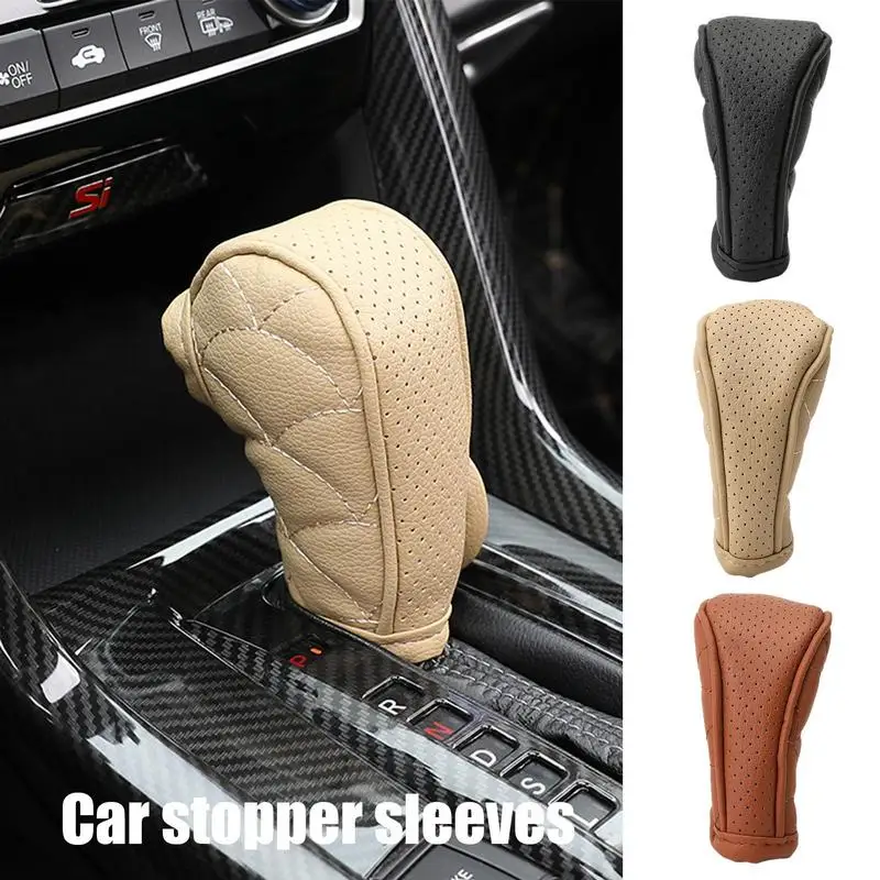 

Car Gear Shift Cover Soft And Durable Gearstick Knob Sleeve Easy Installation Leather Anti-Slip Universal Shift Knob Protector