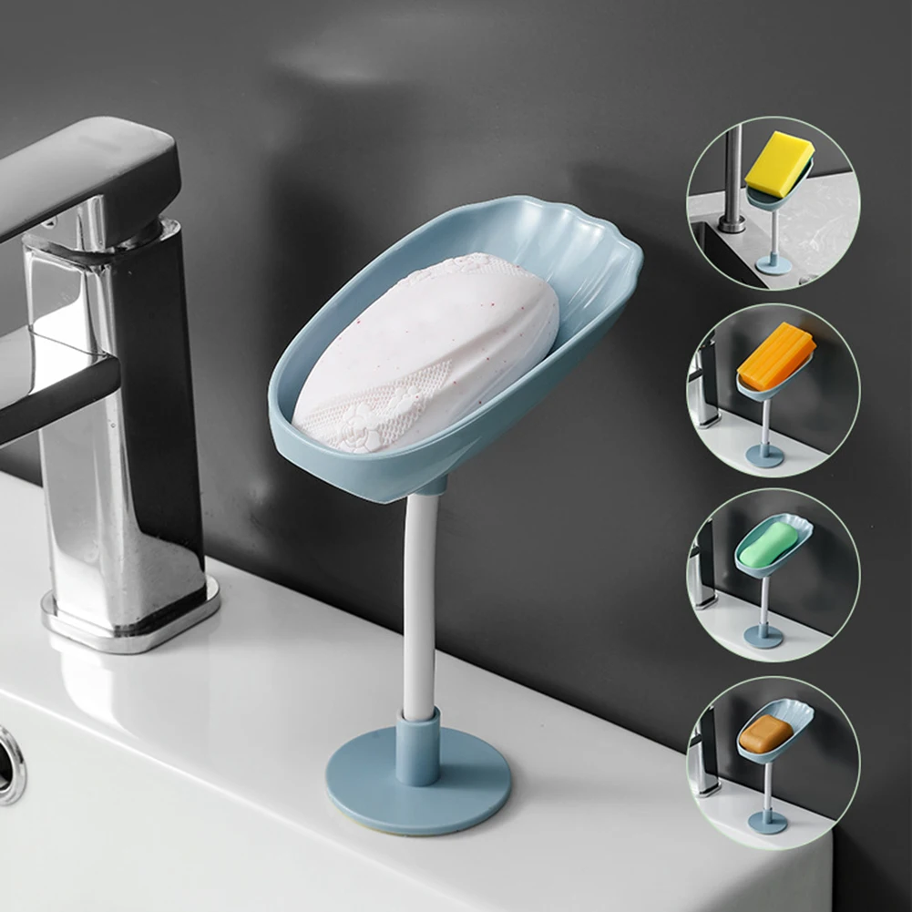 

Soap Dish Box Soap Holder Drain Rack Toilet Soap Box Perforated Freestanding Travel Bathroom Accessory