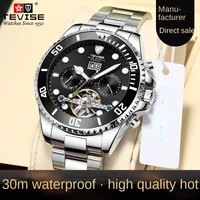 tevise switzerland 2022 new popular watch mens steel strap watch multi function casual luminous waterproof mechanical watch
