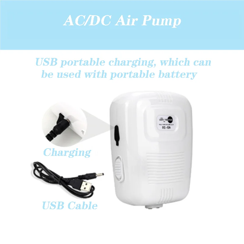 Воздушный насос для аквариума с двойным выходом регулируемый аэратор тихий