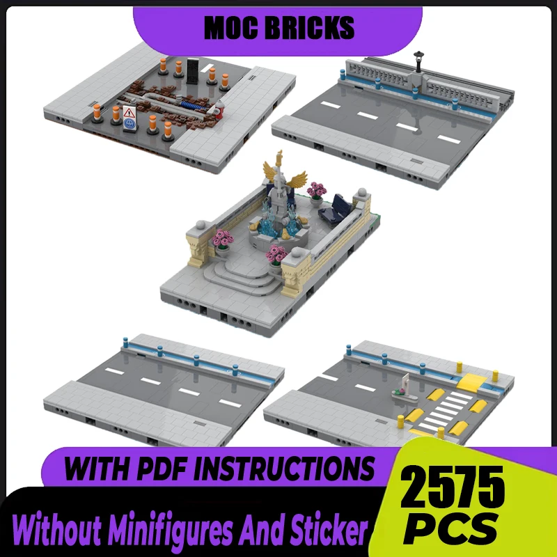 Модель Street View Moc строительные блоки прямые с велосипедной полостью и технологией