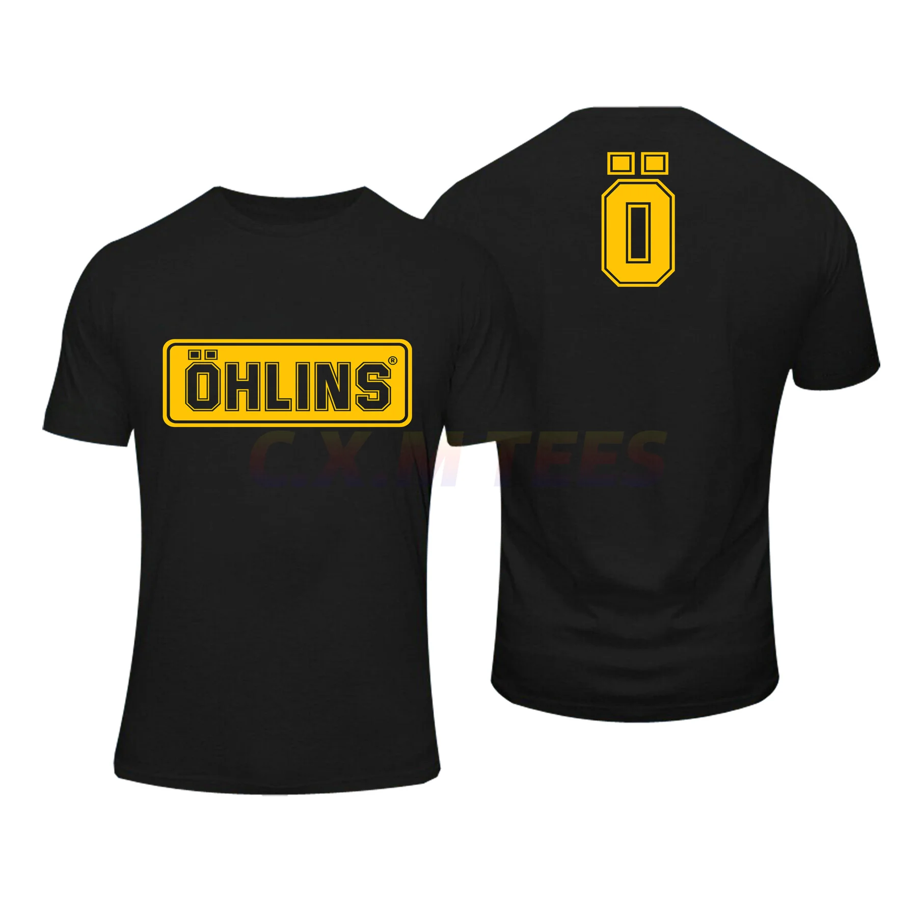 

Amazing Tees Men T Shirt Double-sided Casual Ohlins Shock Suspension Car Motorcycle Sport Racing Oversized T-shirt Male T-shirts
