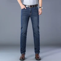 thoshine brand men denim jeans straight fit superior quality male casual denim pants elastic cowboy trousers