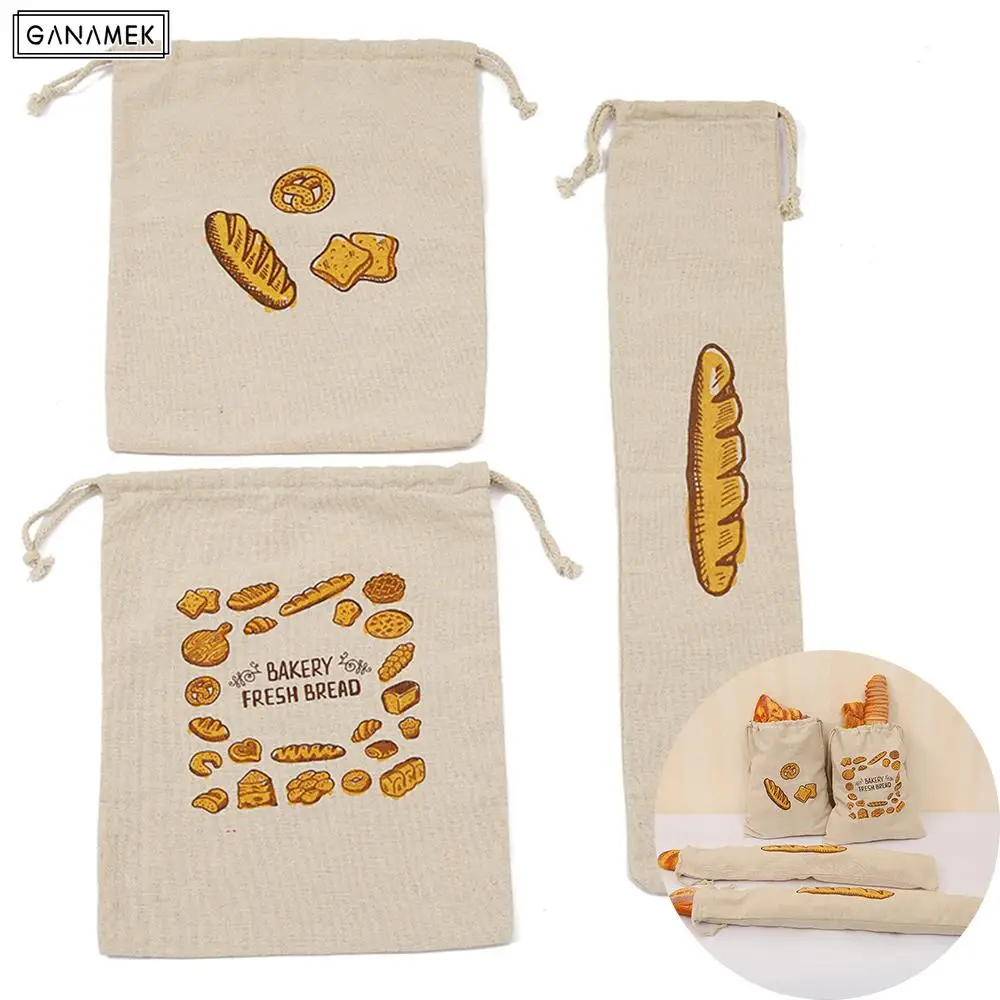 

Linen Bread Bag,Reusable Drawstring Bag For Loaf, Homemade Artisan Bread Storage Bag,Kitchen Baguette Linen Bread Organizer Bags