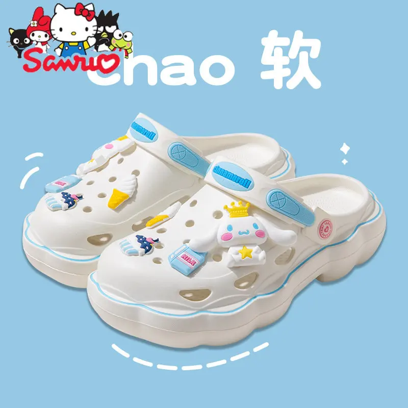 

Sanrio Melody Kuromi Hello Kitty Cinnamoroll Pochacco Cave Shoes Women's Summer Cartoon Wear Thick-soled EVA Non-Slip Slippers