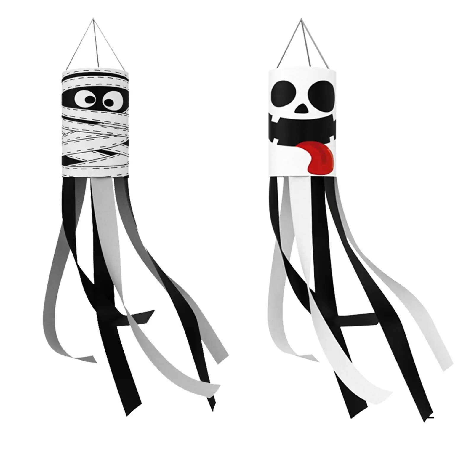 

39 дюймов Хэллоуин ветрозащитные подвесные реквизиты ветрозащитные носки жуткий подвесной флаг лицевая ткань для наружного сада двора пати...