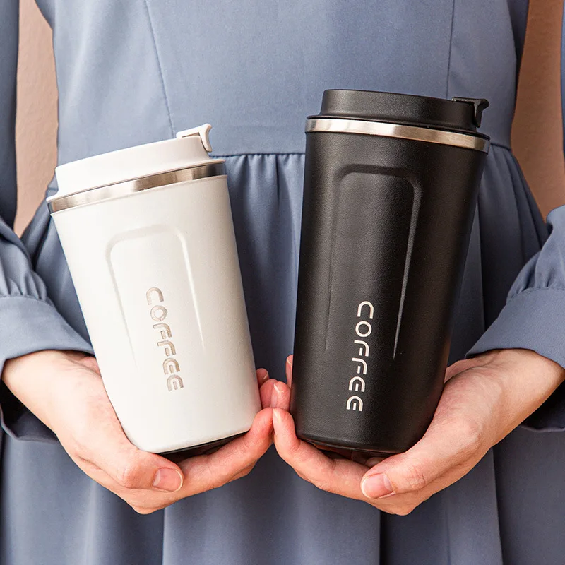 

380/510ML Stainless Steel Coffee Mug Leak-Proof Thermos Travel Thermal Cup Vacuum Flask Vehicle Portable Cups keep warm 6 hours