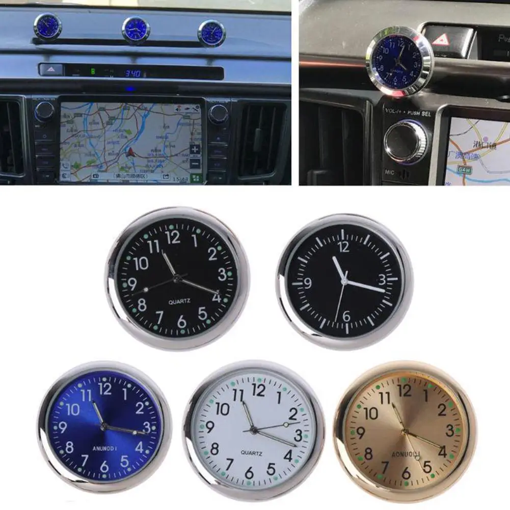 

Car Clock Mini Luminous Automobiles Internal Stick-On Watch Mechanics Quartz Clocks Practical Auto Interior Ornament 4X4cm